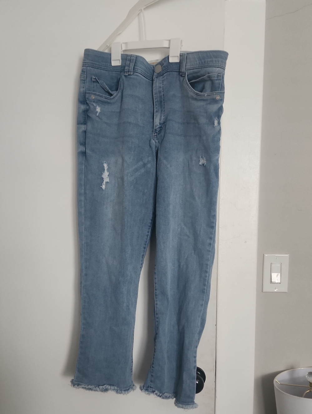 Democracy Light Blue Distressed Flare Jeans